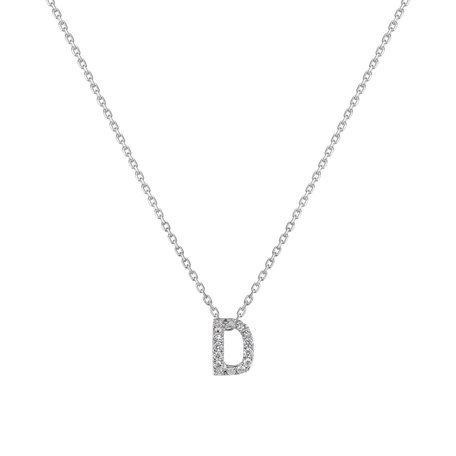 Náhrdelník s diamantmi Glittering Letter D