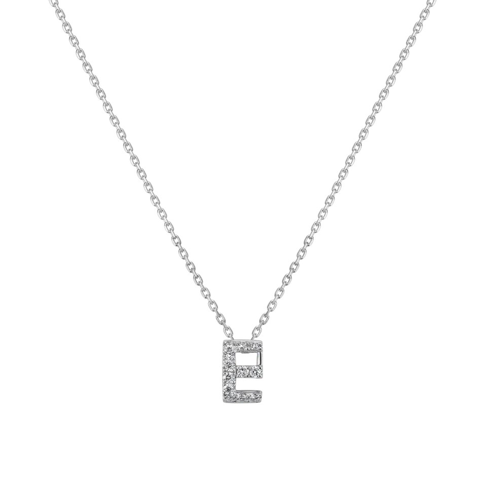 Náhrdelník s diamantmi Glittering Letter E
