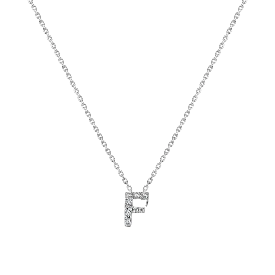 Náhrdelník s diamantmi Glittering Letter F