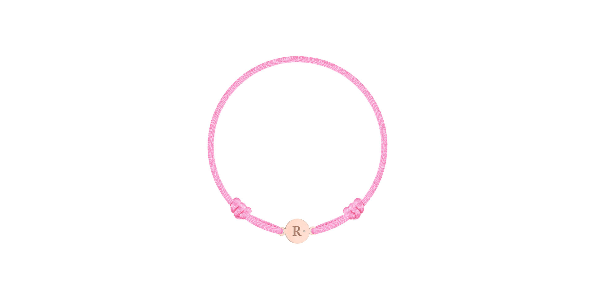 Detský diamantový náramok so šnúrkou Circle Letter R