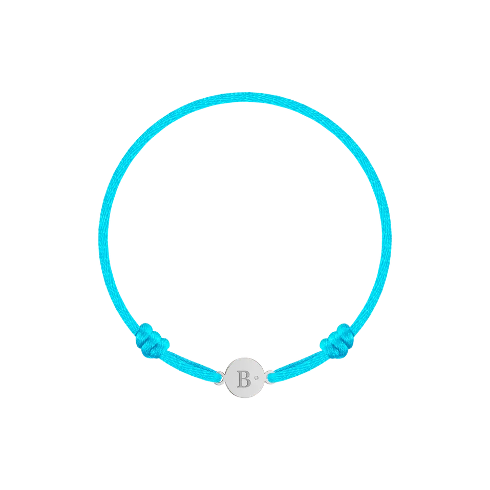 Detský diamantový náramok so šnúrkou Circle Letter B