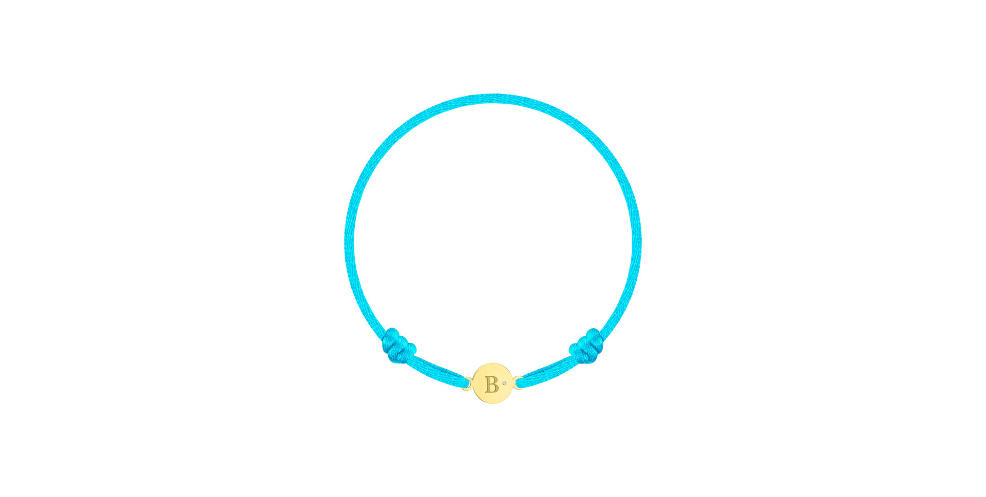 Detský diamantový náramok so šnúrkou Circle Letter B
