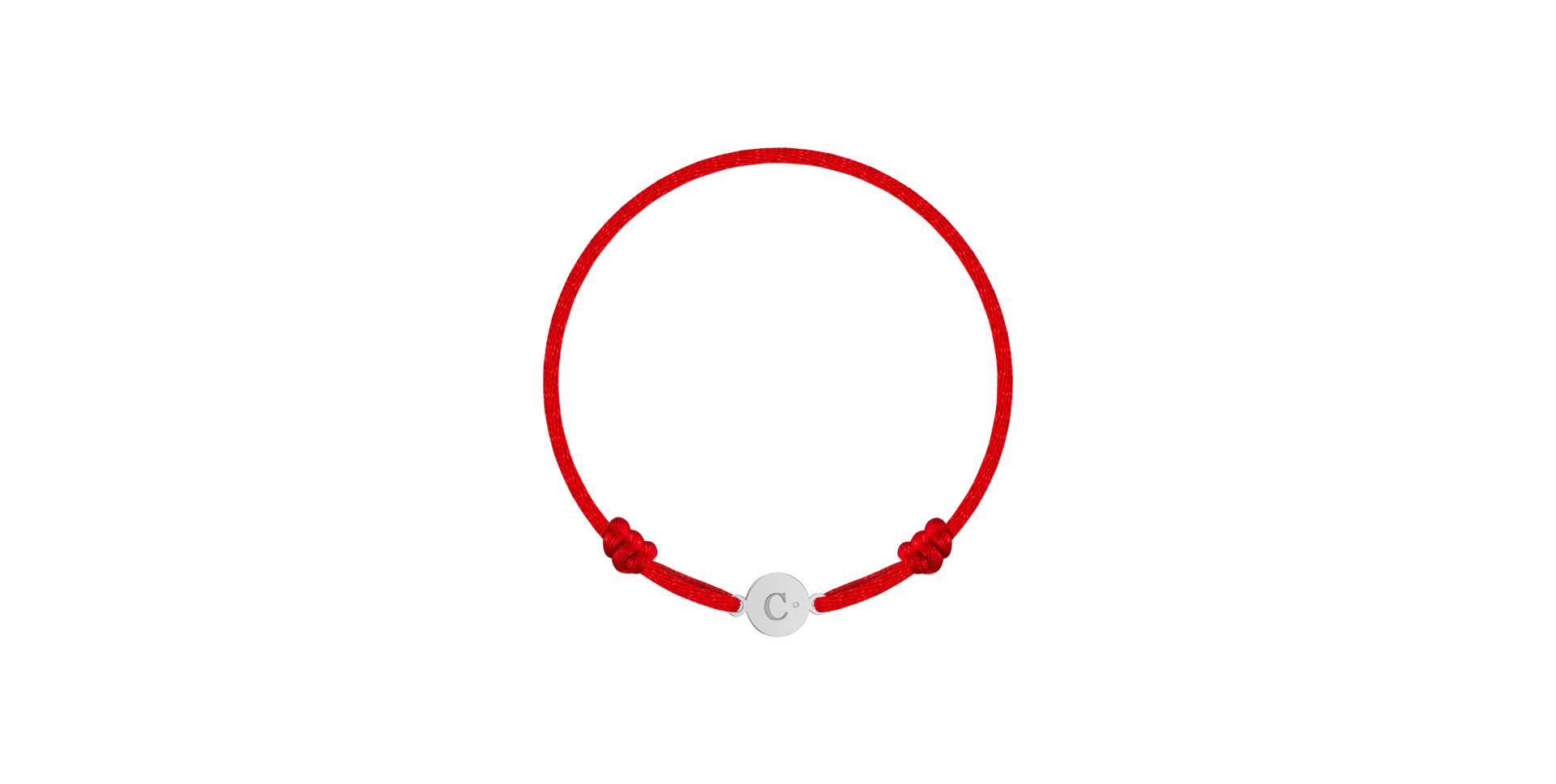 Detský diamantový náramok so šnúrkou Circle Letter C
