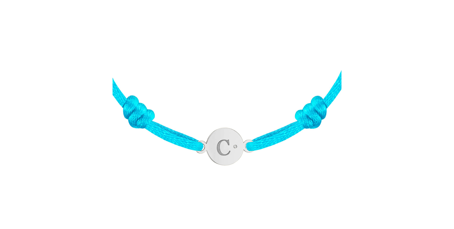Detský diamantový náramok so šnúrkou Circle Letter C