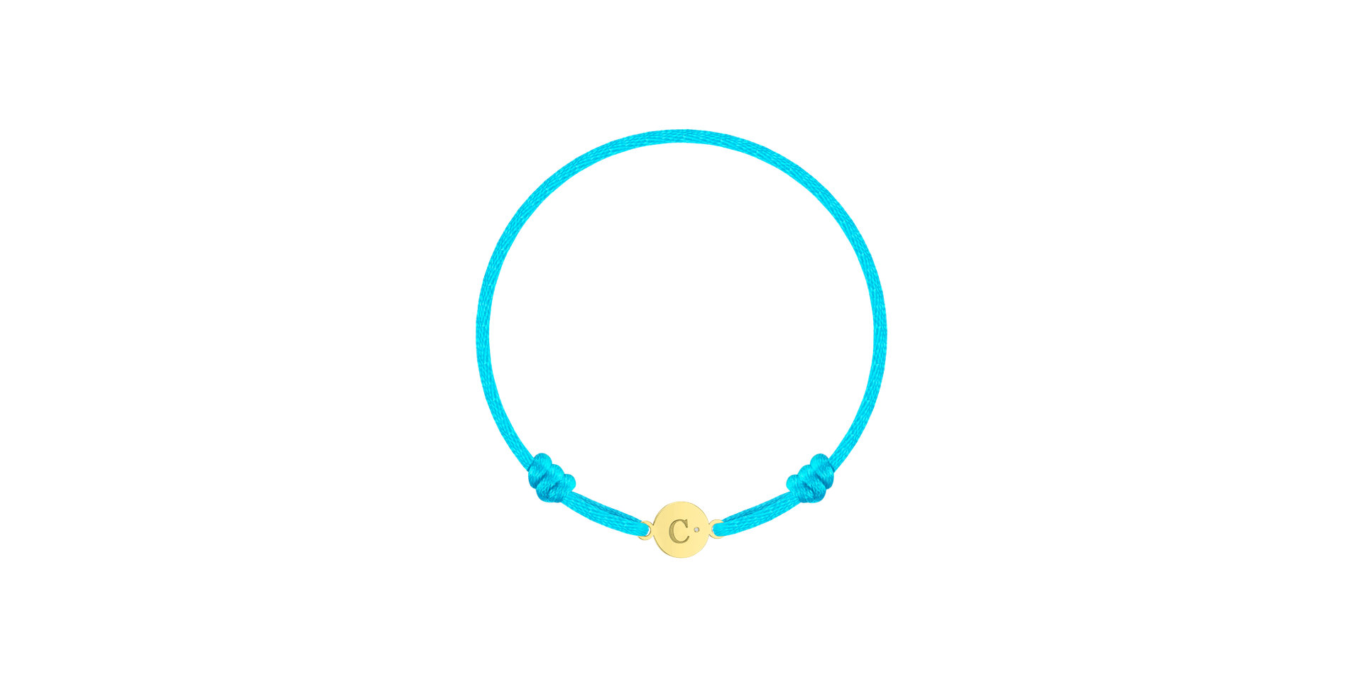 Detský diamantový náramok so šnúrkou Circle Letter C
