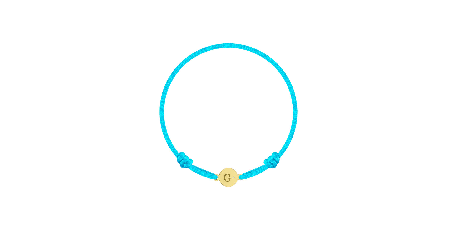 Detský diamantový náramok so šnúrkou Circle Letter G