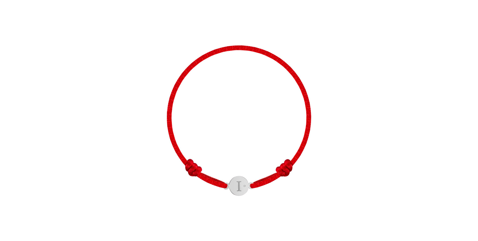 Detský diamantový náramok so šnúrkou Circle Letter I