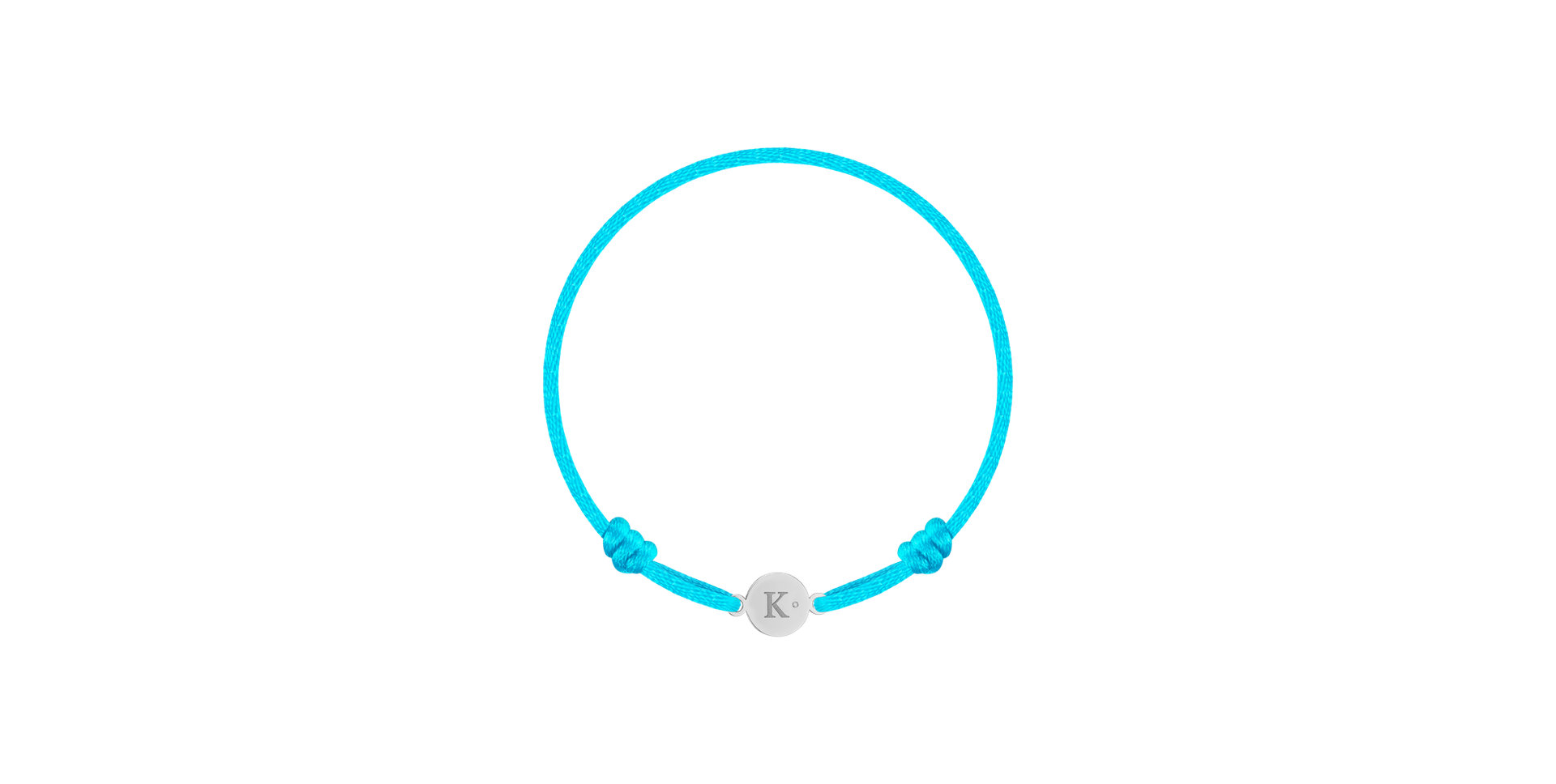Detský diamantový náramok so šnúrkou Circle Letter K