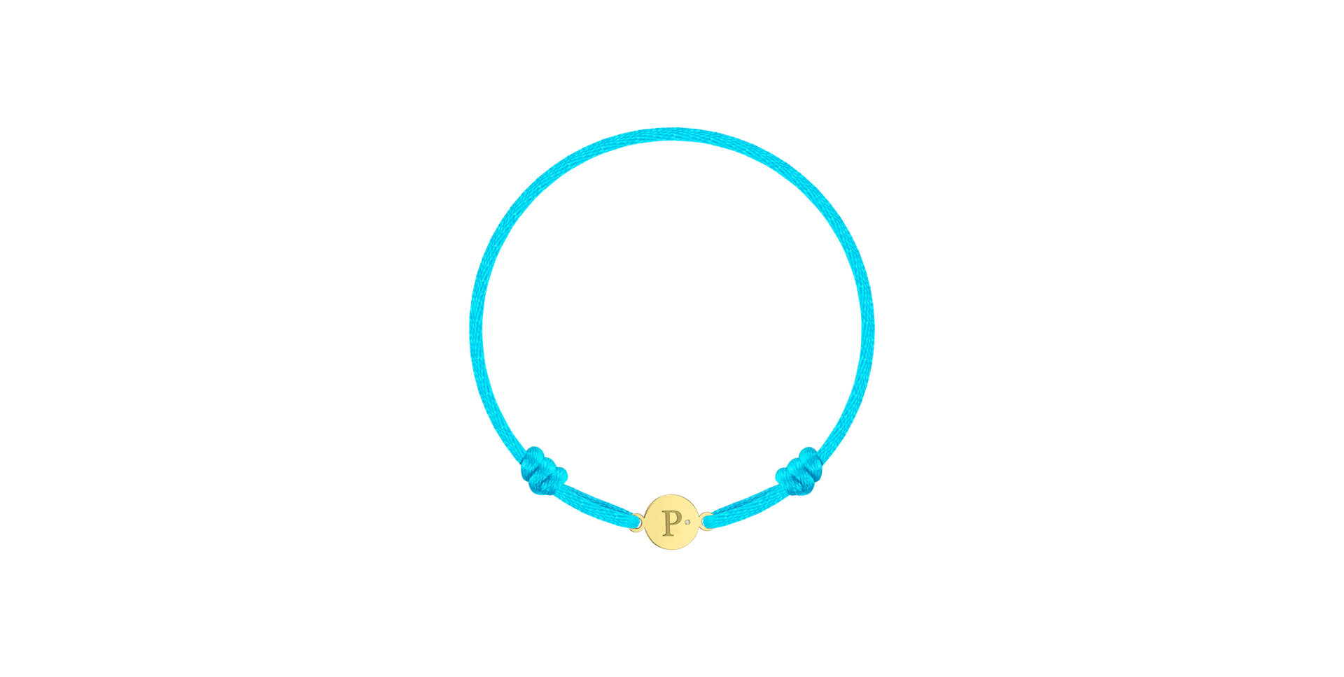 Detský diamantový náramok so šnúrkou Circle Letter P