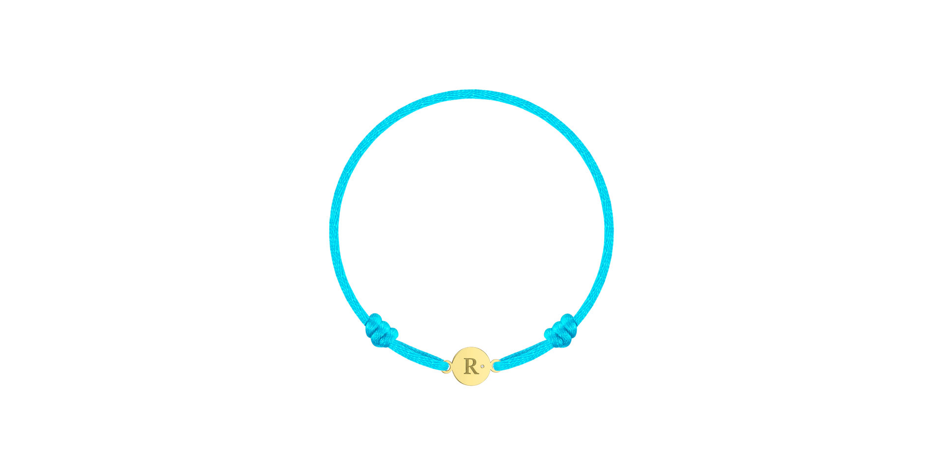 Detský diamantový náramok so šnúrkou Circle Letter R