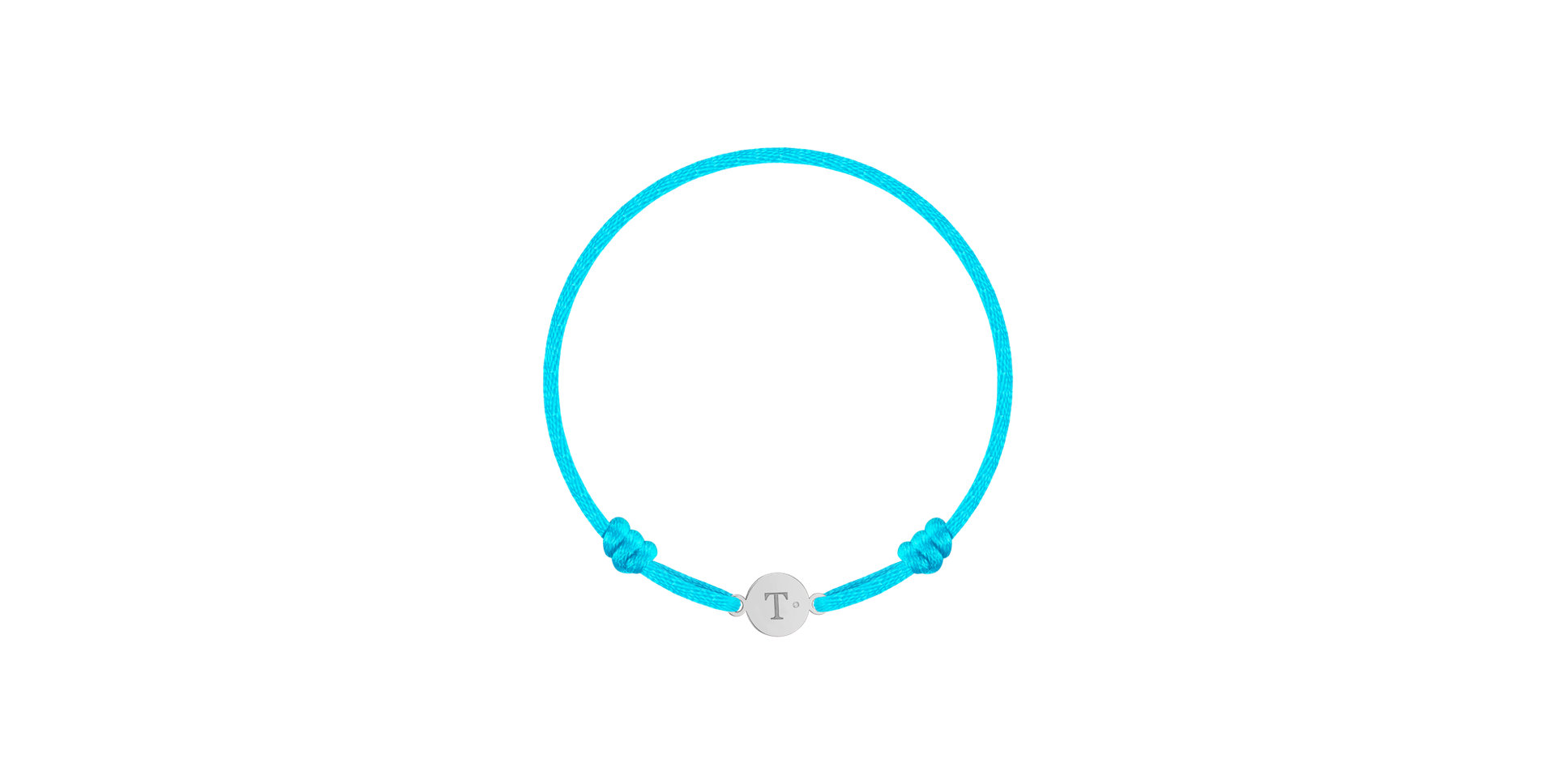 Detský diamantový náramok so šnúrkou Circle Letter T