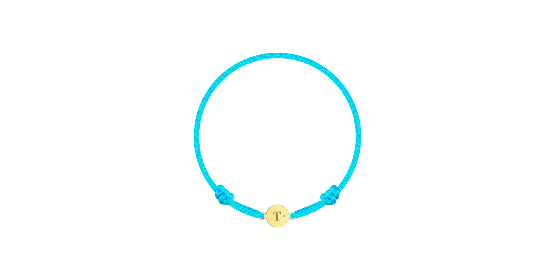 Detský diamantový náramok so šnúrkou Circle Letter T
