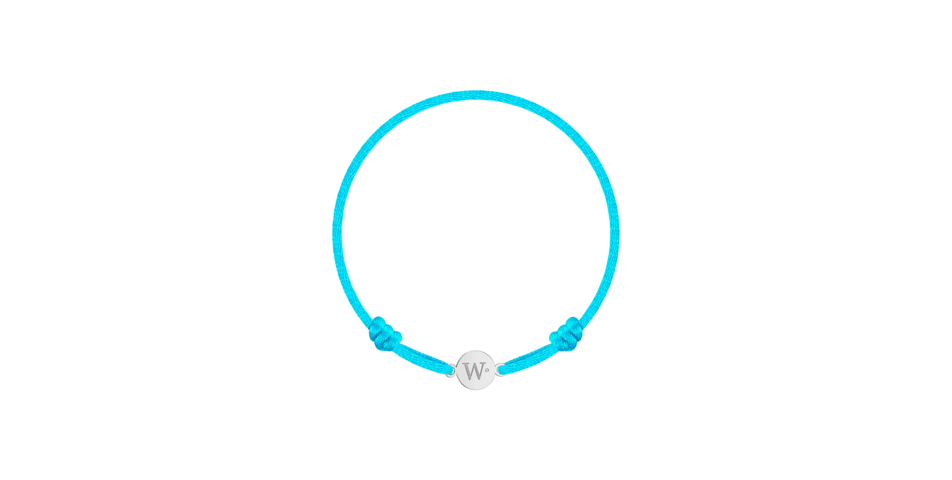 Detský diamantový náramok so šnúrkou Circle Letter W