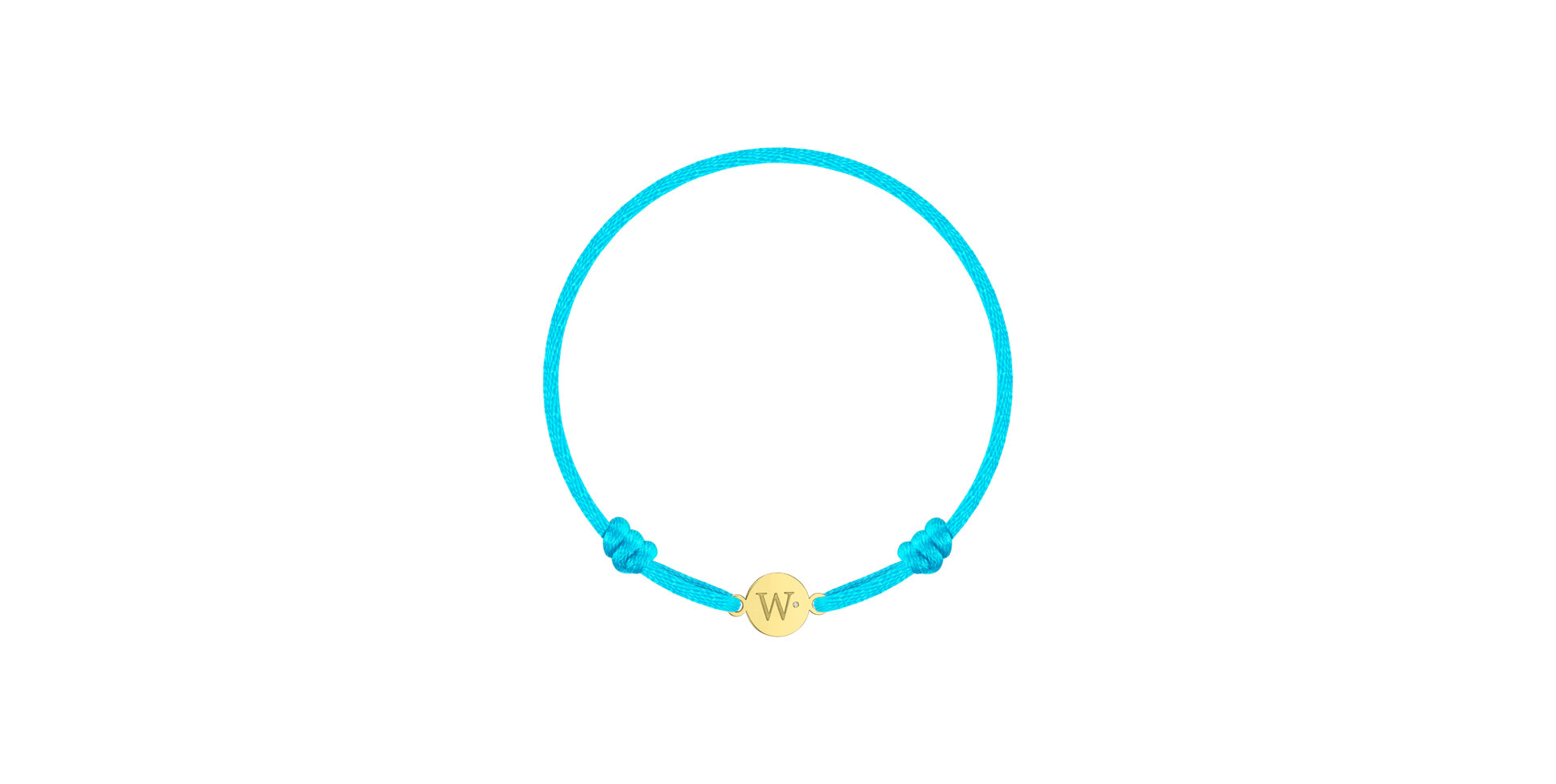 Detský diamantový náramok so šnúrkou Circle Letter W