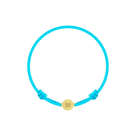 Detský diamantový náramok so šnúrkou Circle Letter M