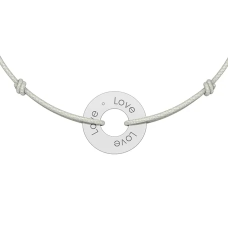 Diamantový náramok so šnúrkou Love Circle