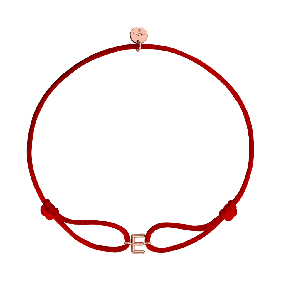 Diamantový náramok so šnúrkou Red E