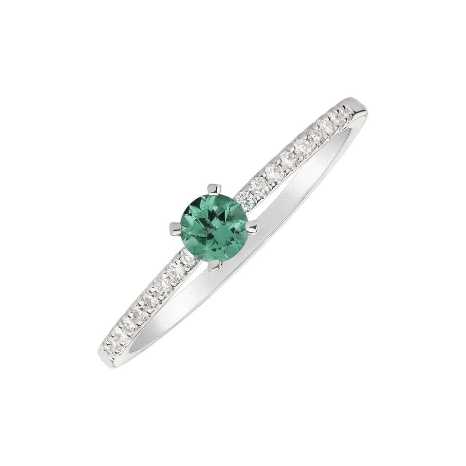 Prsteň so smaragdom a diamantmi Gem Simplicity