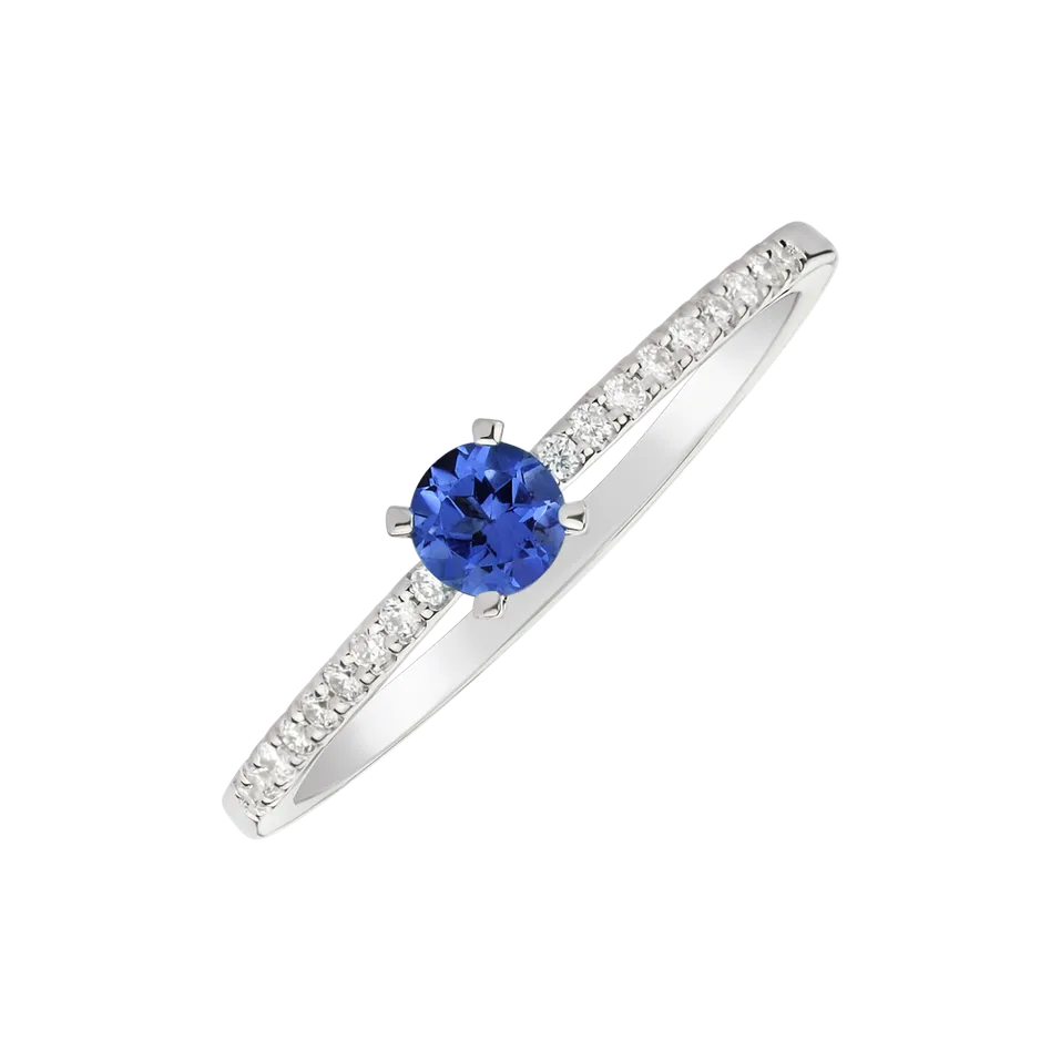 Prsteň s tanzanitom a diamantmi Gem Simplicity