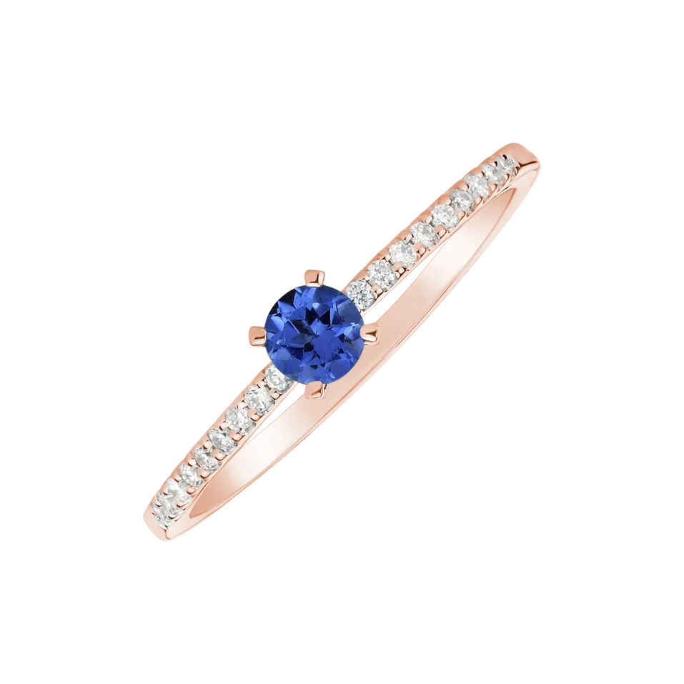 Prsteň s tanzanitom a diamantmi Gem Simplicity