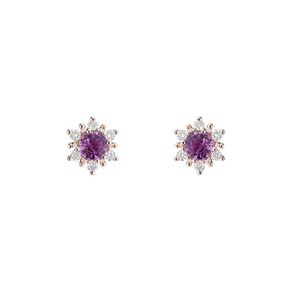 Náušnice s zafírom a diamantmi Snow Star