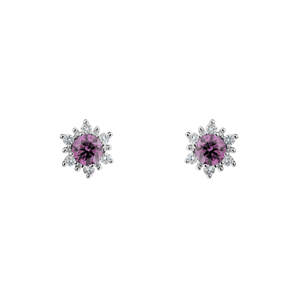 Náušnice so spinelom a diamantmi Fancy Fairytale