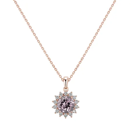 Prívesok s ruženínom a diamantmi Lilac Flower