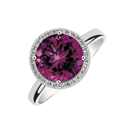Prsteň s rhodolitom a diamantmi Violette