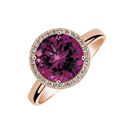 Prsteň s rhodolitom a diamantmi Violette