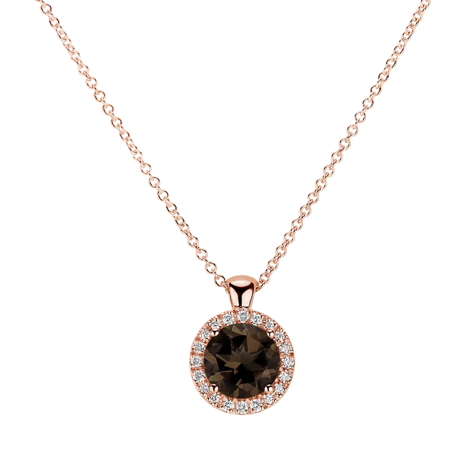 Náhrdelník s diamantmi a smoky quartzom Luxury Bonbon