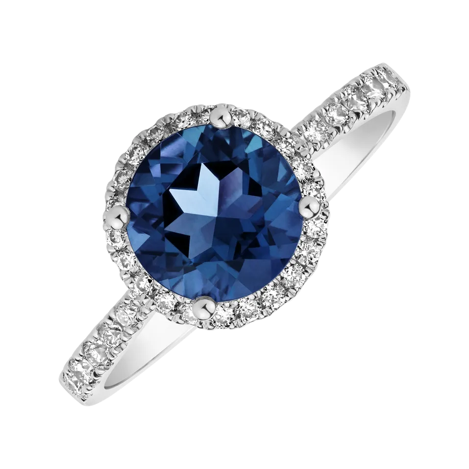 Prsteň s diamantmi a tanzanitom Sparkly Bonbon