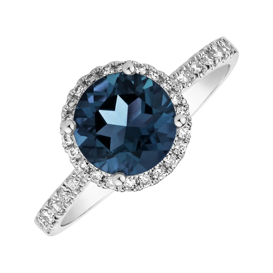 Prsteň s diamantmi a topásom london Sparkly Bonbon