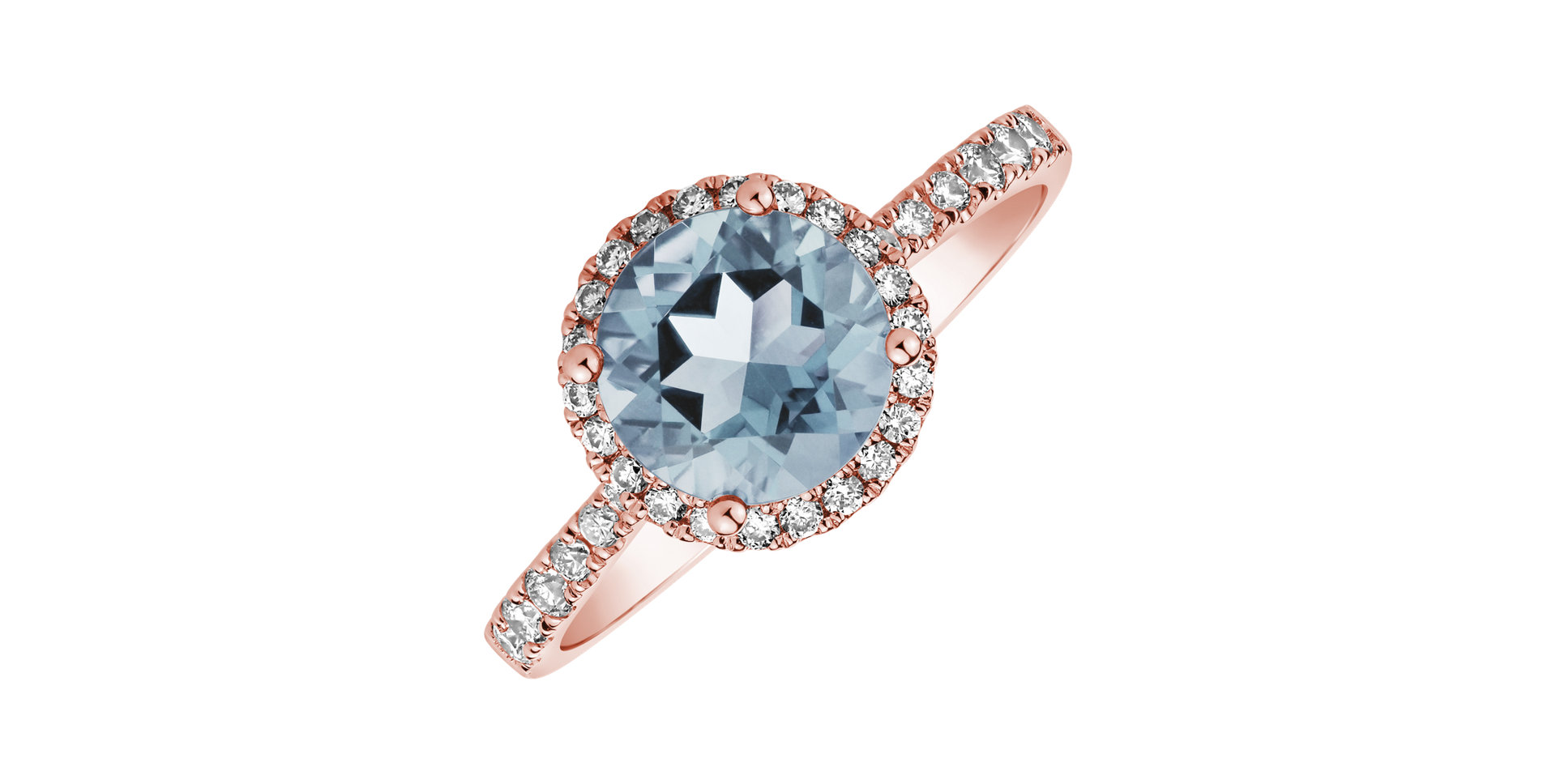 Prsteň s diamantmi a topásom sky Sparkly Bonbon