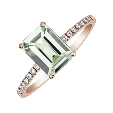 Prsteň s diamantmi a ametystom green Perfect Promise