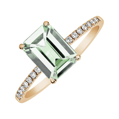 Prsteň s diamantmi a ametystom green Perfect Promise