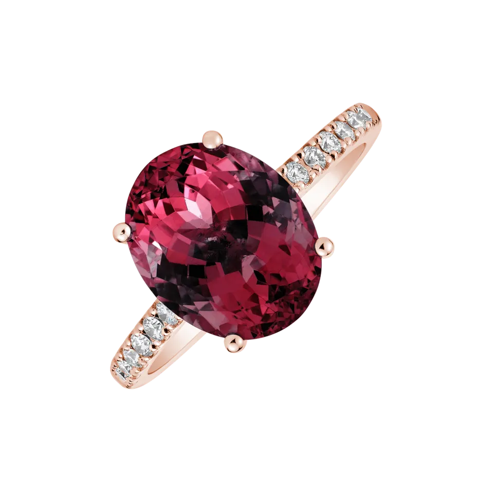 Prsteň s turmalínom a diamantmi Luxury Embrace
