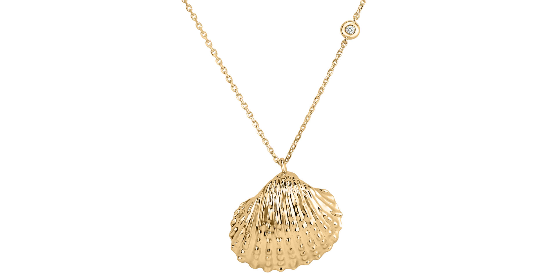 Náhrdelník s diamantom Luxury Clam