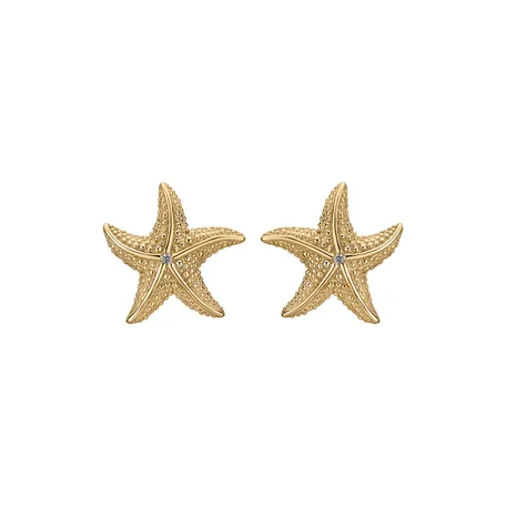 Náušnice s diamantmi Glossy Starfish