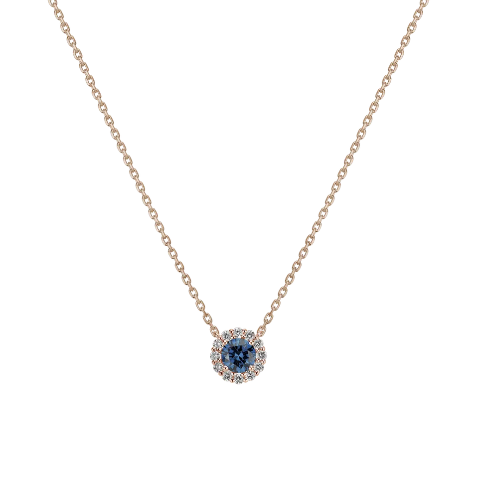 Náhrdelník s modrým diamantom a bielymi diamantmi Dream Sparkle