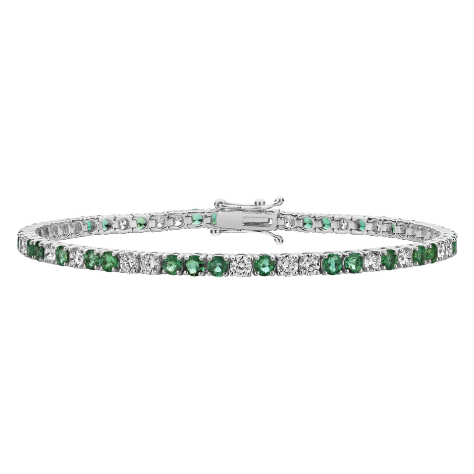 Náramok s diamantmi a smaragdmi Belissia