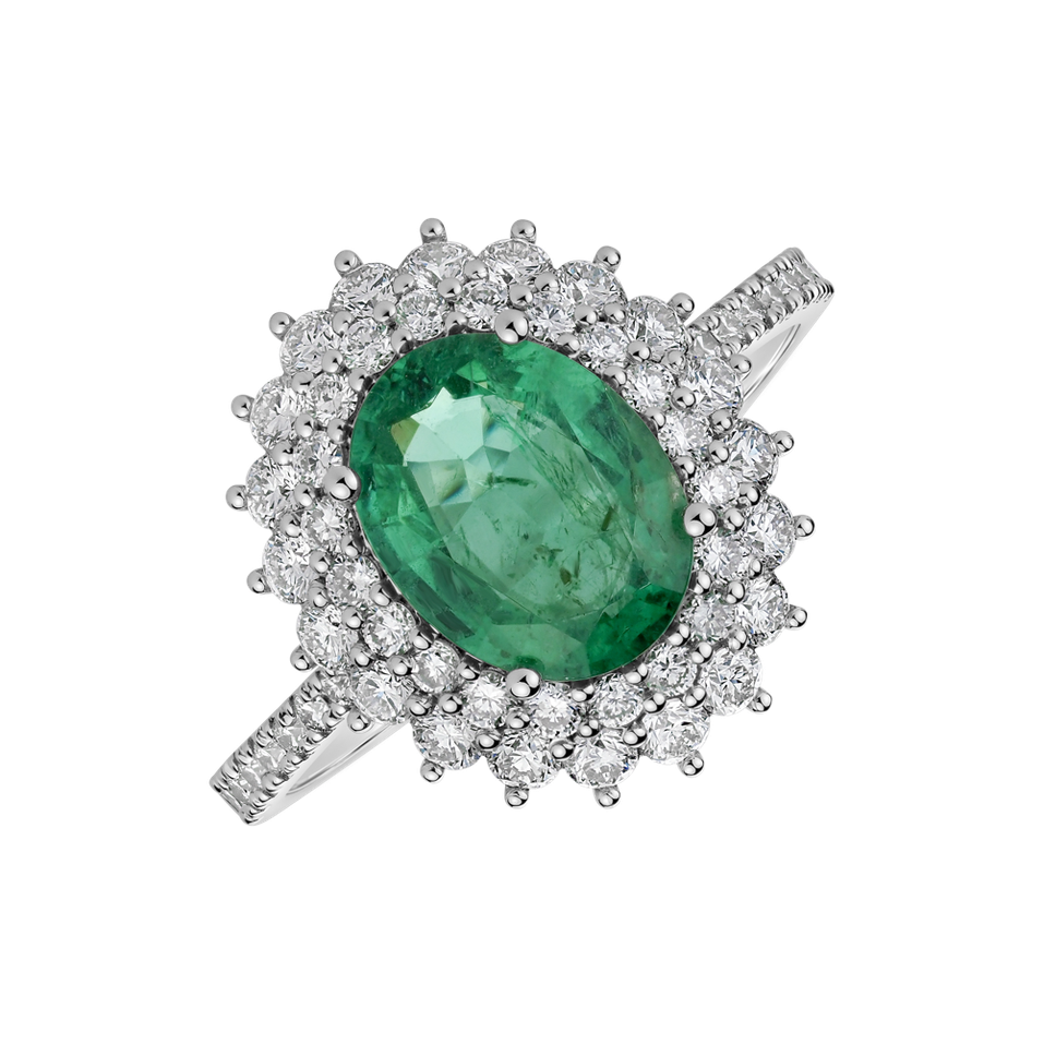 Prsteň so smaragdom a diamantmi Majesty
