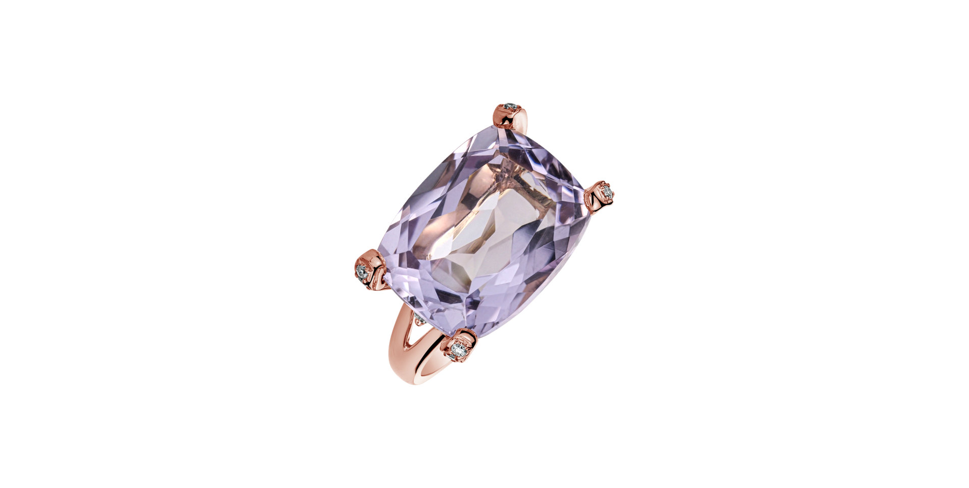 Prsteň s ametystom a diamantmi Oriental Lilac