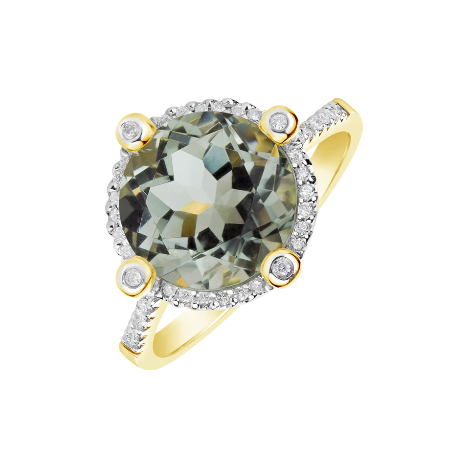 Prsteň s ametystom a diamantmi Anjeanette