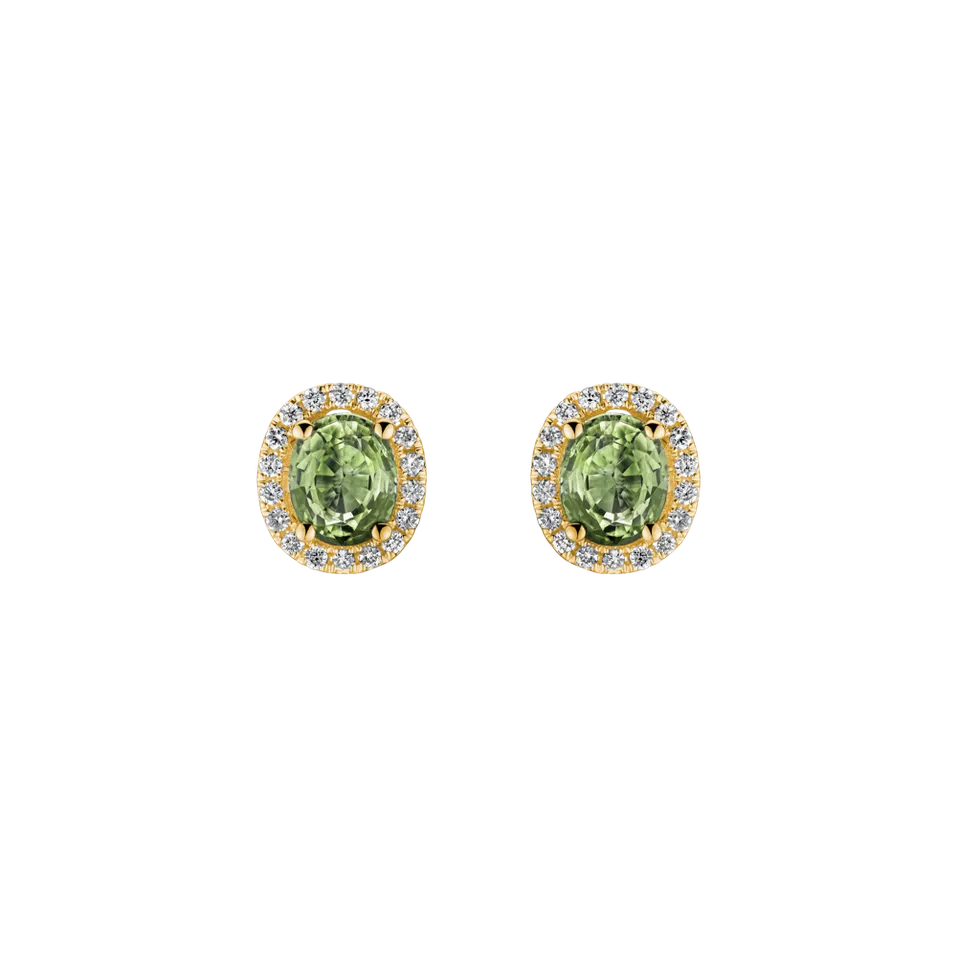 Náušnice s diamantmi a zafírom Imperial Sapphire