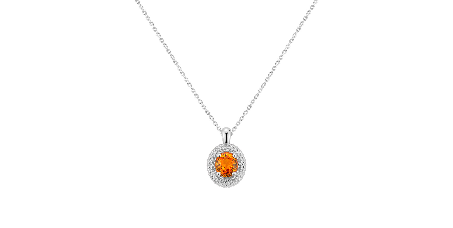 Náhrdelník s diamantmi a zafírom orange Princess