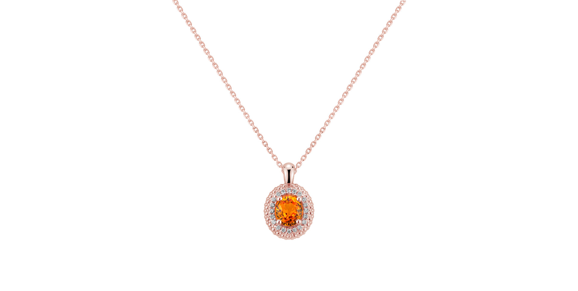 Náhrdelník s diamantmi a zafírom orange Princess