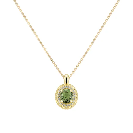 Náhrdelník s diamantmi a zafírom green Princess