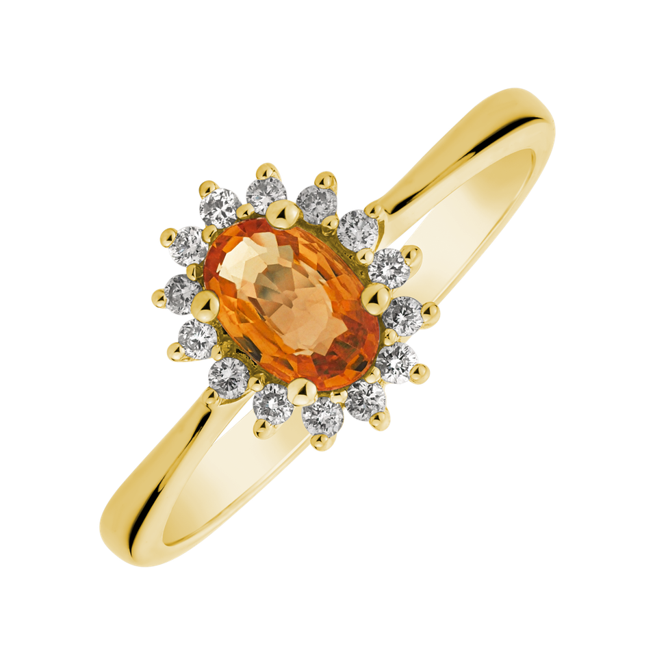 Prsteň so zafírom a diamantmi Princess