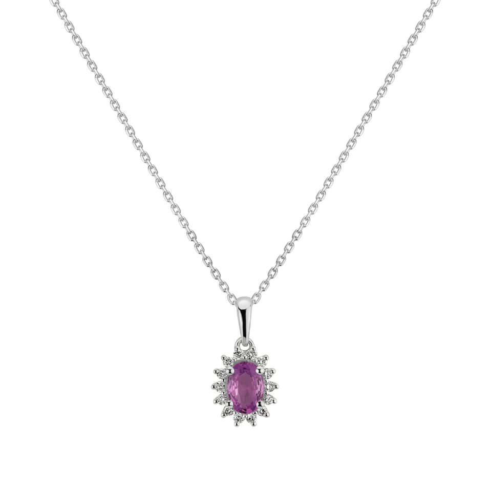 Prívesok so zafírom a diamantmi Princess