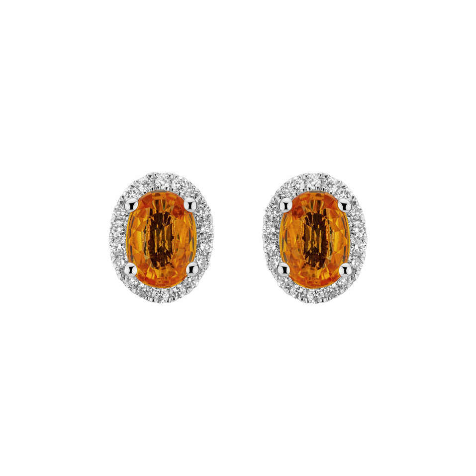 Náušnice so zafírom a diamantmi Princess